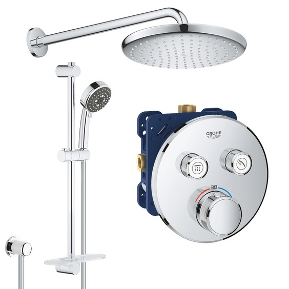 Душева система прихованого монтажу Grohe QuickFix Grohtherm SmartControl з Vitalio Start 250 хром UA202801R2