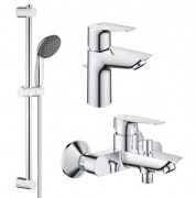 Комплект смесителей для ванной Grohe QuickFix Start Edge 3 в 1 с душевым набором хром UA202501SQ