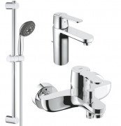 Комплект смесителей для ванной Grohe QuickFix Get 3 в 1 с душевым набором хром UA202701MQ