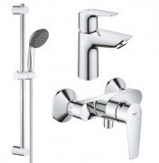 Комплект змішувачів для ванної Grohe QuickFix Start Edge 3 в 1 з душовим набором хром UA202502SE