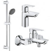 Комплект змішувачів для ванної Grohe QuickFix Start Edge 3 в 1 з душовим набором хром UA202501SE