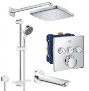 Душева система прихованого монтажу Grohe QuickFix Grohtherm SmartControl з Vitalio Comfort 250 Cube хром UA202801C3