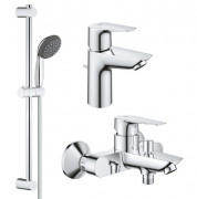Комплект змішувачів для ванної Grohe QuickFix Start Edge 3 в 1 з душовим набором хром UA202501SQ