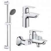 Комплект змішувачів для ванної Grohe QuickFix Start Edge 3 в 1 з душовим набором хром UA202501SQ