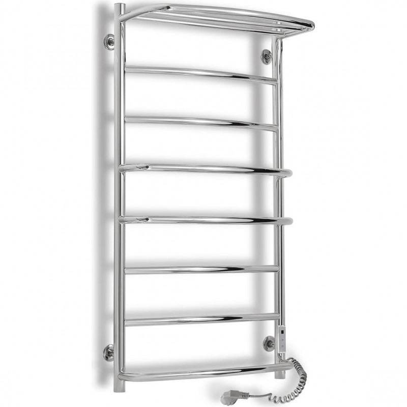 Электрический полотенцесушитель Laris Еврофлеш П8 500x1000 Э с полкой подключение справа хром 73207613