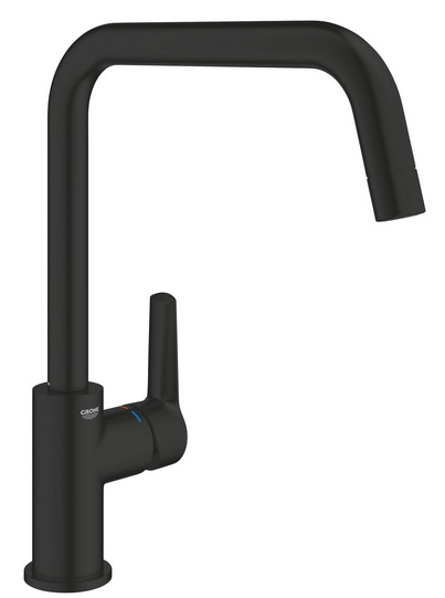 Змішувач для кухні Grohe QuickFix Start одноважільний чорний матовий 304702430