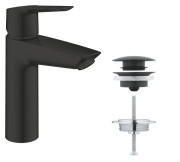 Смеситель для раковины Grohe QuickFix Start однорычажный с донным клапаном черный матовый 235752432