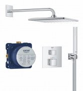 Душевая система скрытого монтажа Grohe QuickFix Precision Cube с Vitalio Rain Mono 310 Cube хром 34879000