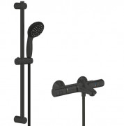 Термостат для ванной Grohe Precision Start с душевым гарнитуром Vitalio Start 100 черный матовый UA303907T1
