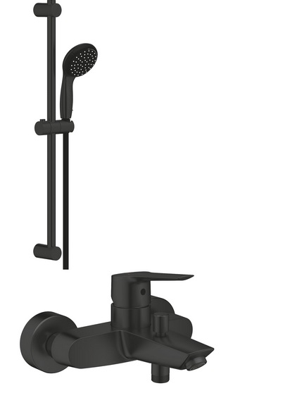Смеситель для ванной Grohe QuickFix Start с душевым набором черный матовый UA30330702
