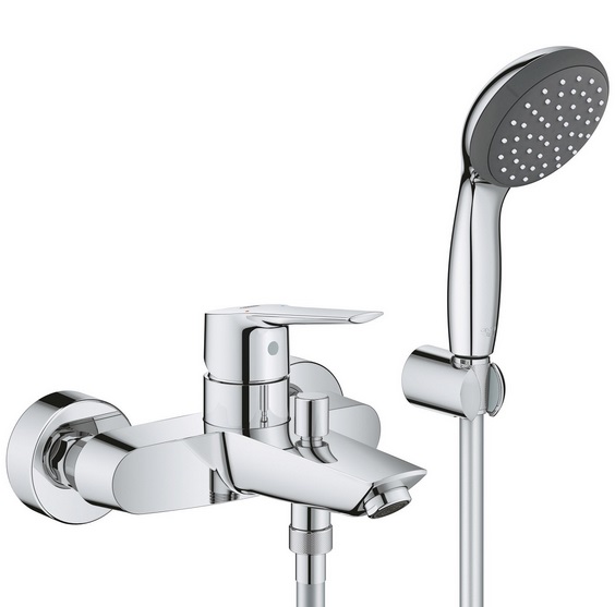 Смеситель для ванной Grohe QuickFix Start однорычажный с душевым набором хром 23413002