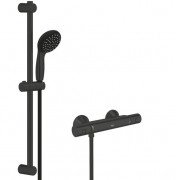 Термостат для душа Grohe Precision Start с душевым гарнитуром Vitalio Start 100 черный матовый UA303908T1