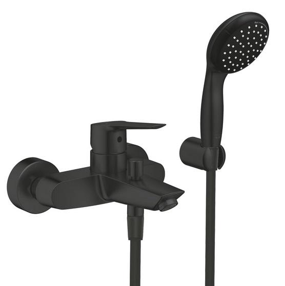 Смеситель для ванной Grohe QuickFix Start с душевым набором черный матовый UA30330701