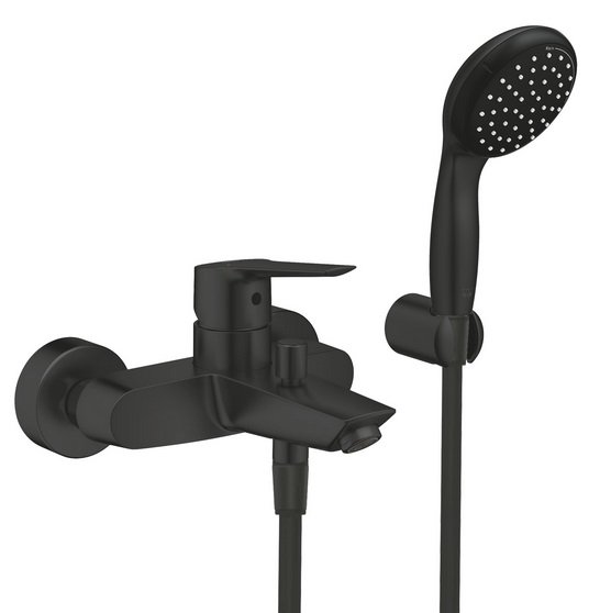 Смеситель для ванной Grohe QuickFix Start с душевым набором черный матовый UA30330701