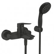 Змішувач для ванної кімнати Grohe QuickFix Start з душовим набором чорний матовий UA30330701