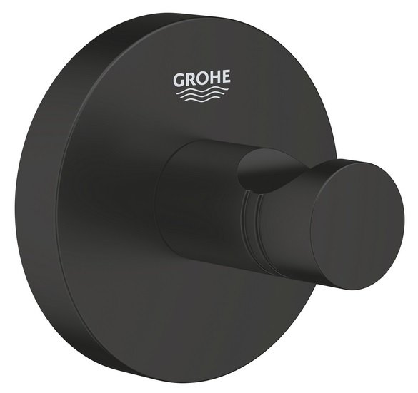 Гачок для ванної Grohe QuickFix Start одинарний метал чорний матовий 411732430