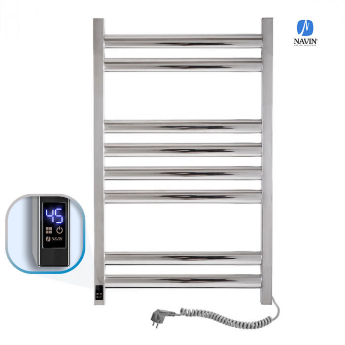Электрический полотенцесушитель NAVIN Ellipse 500х800 Sensor подключение слева хром 10-045153-5080