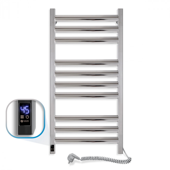 Электрический полотенцесушитель NAVIN Ellipse 500х1000 Sensor подключение справа хром10-045053-5010