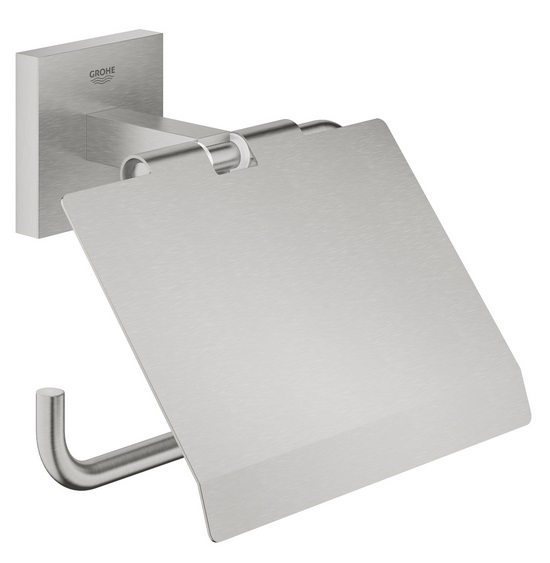 Держатель для туалетной бумаги Grohe QuickFix Start Cube с крышкой металл суперсталь 41102DC0