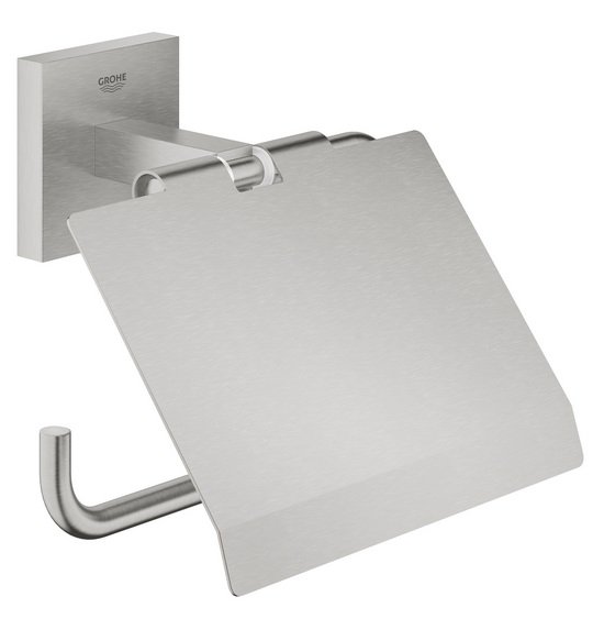 Держатель для туалетной бумаги Grohe QuickFix Start Cube с крышкой металл суперсталь 41102DC0
