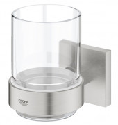 Стакан для зубных щеток Grohe QuickFix Start Cube с держателем суперсталь 41097DC0