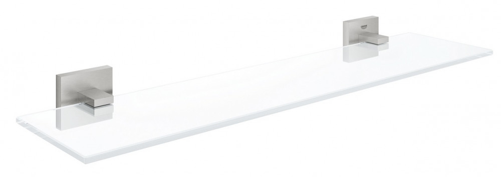 Полиця для ванної Grohe QuickFix Start Cube 53 см суперсталь/прозоре скло 41109DC0