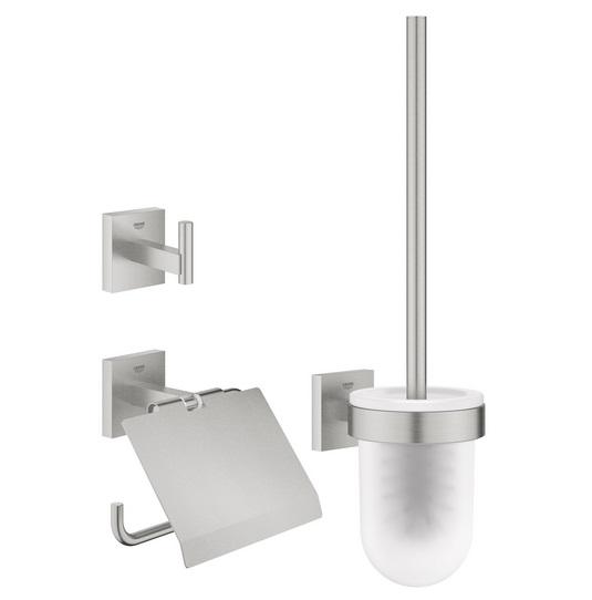Набір аксесуарів для ванної кімнати Grohe QuickFix Start Cube 3 в 1 суперсталь 41123DC0