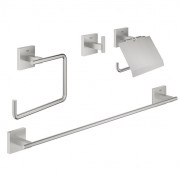 Набор аксессуаров для ванной комнаты Grohe QuickFix Start Cube 4 в 1 суперсталь 41115DC0