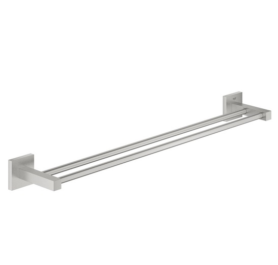 Тримач для рушників Grohe QuickFix Start Cube подвійний метал суперсталь 41104DC0