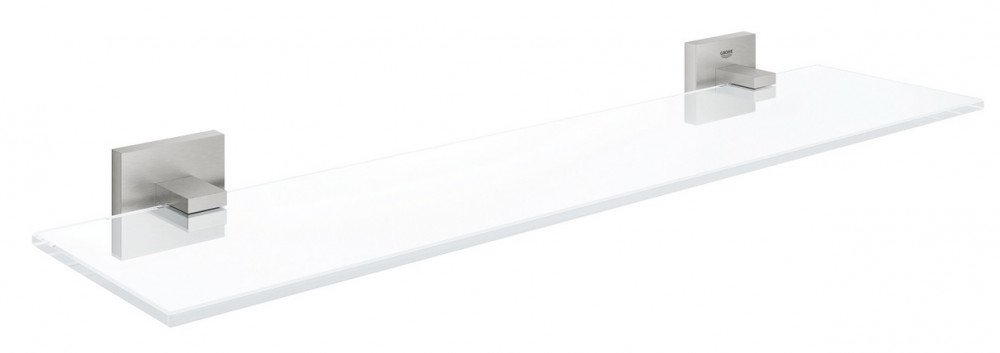 Полиця для ванної Grohe QuickFix Start Cube 53 см суперсталь/прозоре скло 41109DC0