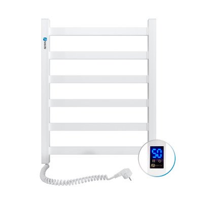 Электрический полотенцесушитель NAVIN Авангард 480х600 Sensor подключение слева таймер белый 12-028153-4860