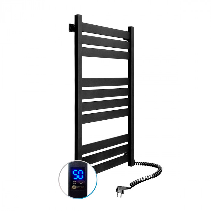 Электрический полотенцесушитель NAVIN Largo 500х1000 Sensor подключение справа таймер черный муар 12-244053-5010