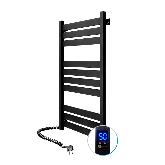 Электрический полотенцесушитель NAVIN Largo 500х1000 Sensor подключение слева таймер черный муар 12-244153-5010