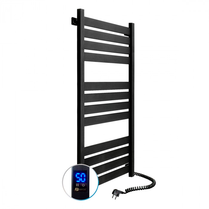 Электрический полотенцесушитель NAVIN Largo 500х1200 Sensor подключение справа таймер черный муар 12-244053-5012