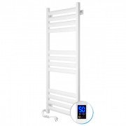 Електрична сушка для рушників NAVIN Ellipse 500х1200 Sensor підключення зліва таймер білий оксамит 12-845153-5012