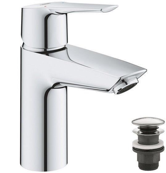 Змішувач для раковини Grohe QuickFix Start одноважільний з донним клапаном хром 23550002