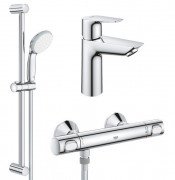 Комплект смесителей для ванной Grohe QuickFix Precision Flow 3 в 1 с душевым набором хром UA202503TE