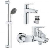 Комплект змішувачів для ванної Grohe QuickFix Start 3 в 1 з душовим набором хром UA202301MQ
