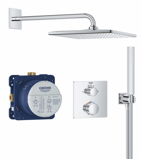 Душевая система скрытого монтажа Grohe QuickFix Precision с Vitalio Rain Mono 310 Cube хром 34881000