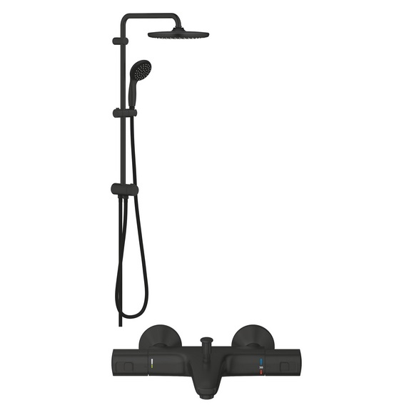 Душевая система Grohe Vitalio Start System 250 с термостатом Precision Start черный матовый UA303904TR