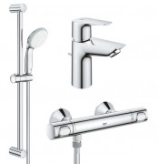 Комплект смесителей для ванной Grohe QuickFix Precision Flow 3 в 1 с душевым набором хром UA202503TS
