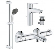 Комплект смесителей для ванной Grohe QuickFix Start 3 в 1 с душевым набором хром UA202304TS