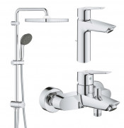 Комплект смесителей для ванной Grohe QuickFix Start 3 в 1 с душевой системой хром UA202305RM