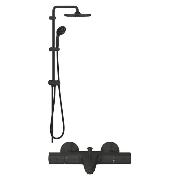 Душевая система Grohe Vitalio Start System 250 с термостатом Precision Start черный матовый UA303904TR