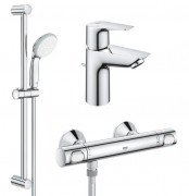 Комплект змішувачів для ванної Grohe QuickFix Precision Flow 3 в 1 з душовим набором хром UA202503TS