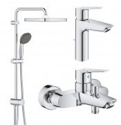 Комплект смесителей для ванной Grohe QuickFix Start 3 в 1 с душевой системой хром UA202305RM