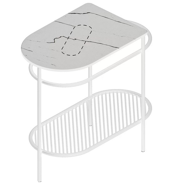 Консоль під раковину ArtCeram Flair 85x46х75,5 см білий матовий/білий мармур каррара ACA065