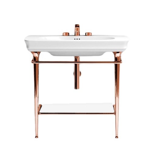 Консоль под раковину ArtCeram Civitas на 90 см с полкой розовое золото CIA009 77