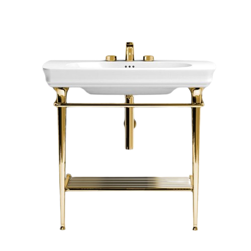 Консоль під раковину ArtCeram Civitas на 90 см із полицею-решіткою золото CIA008 73