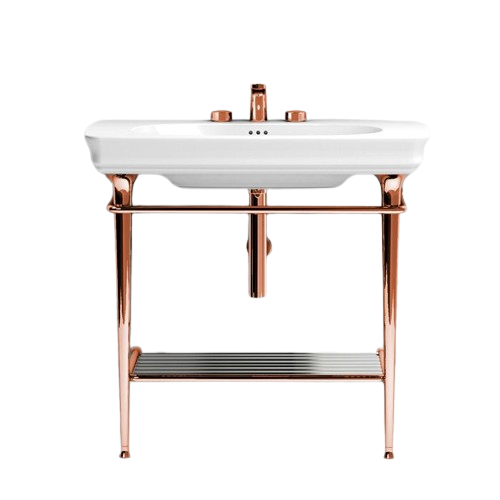 Консоль под раковину ArtCeram Civitas на 90 см с полкой-решеткой розовое золото CIA008 77